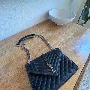 Yves Saint Laurent Black Quilted Shoulder Bag